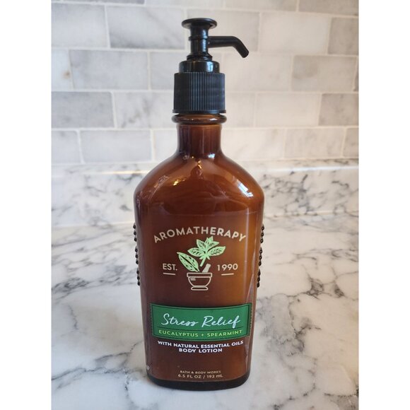 Aromatherapy Stress Relief Body Lotion With Eucalyptus & Spearmint Natural Essen - Picture 1 of 2